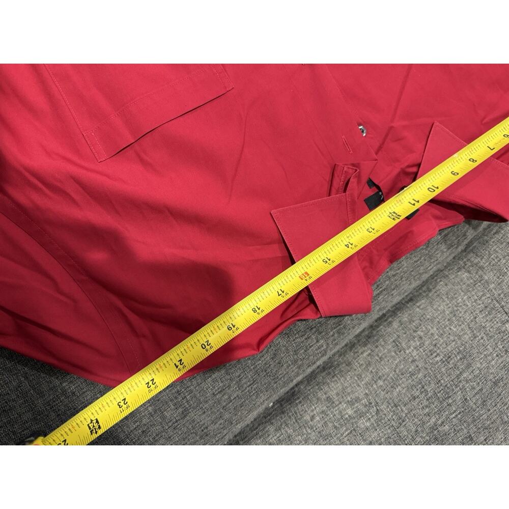 Synrgy Performance Stretch Deep Red Button Up Dress Shirt Size 19 35/36 Holidays - Picture 4 of 8